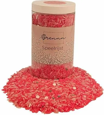 Produktbild von Grennn Spielreis Erdbeermix - sensorisches Spielzeug 750 Gramm