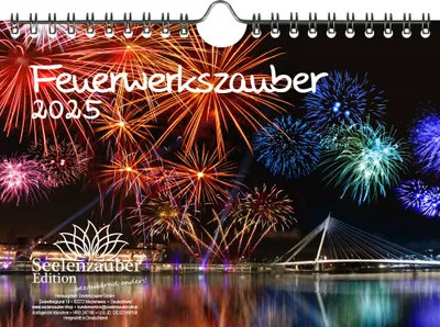 Produktbild von Feuerwerkszauber DIN A5 Wandkalender für 2025 Feuerwerk Rakete Böller - Seelenzauber