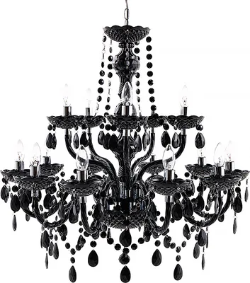Produktbild von riess-ambiente Design Kronleuchter BLACK CRYSTAL XL 80cm schwarz Acryl 15-armig Lüster Hängeleuchte Hängelampe