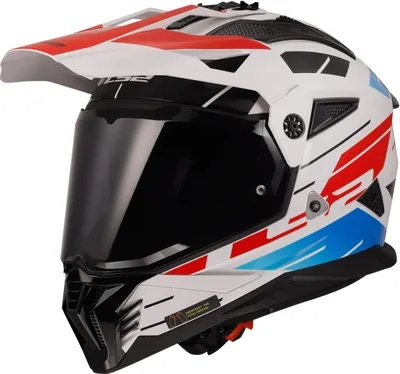 Image de LS2 MX702 Pioneer II Namib casque de motocross, blanc/bleu/rouge, L (59/60)