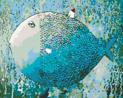 Zdjęcie produktu dla Zuty - Diamentowy obraz - BLUE FISH, 40x50 cm, bez ramy i bez wyłączenia płótna