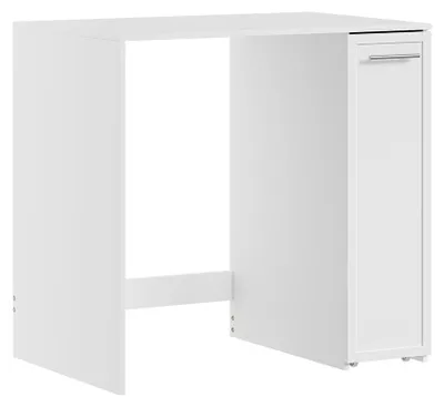 SoBuy Waschmaschinenunterschrank BZR229-W in Weiß mit Schublade und Rollen, hoher Korpus
