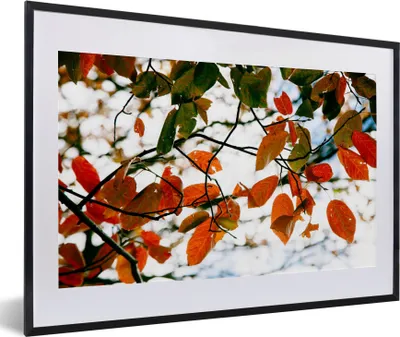 Produktbild von MuchoWow® Gerahmtes Poster Herbst - Blätter - Landleben - Jahreszeiten 60x40 cm - Poster mit Schwarzem Bilderrahmen Wandposter Rahmen Foto Bilder - Schlafzimmer - Plakat in Rahmen - Drucken