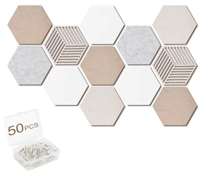 Obrázek produktu pro Omgoods - Sada 12 hexagonálních korkových nástěnek