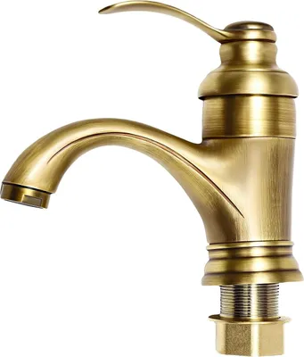 Produktbild von Retro Wasserhahn Bad Waschtischarmatur Waschbecken Armatur Badarmatur für Badezimmer Gold Antik