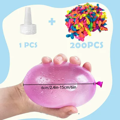 Imagen del producto de Globos de agua autoinflables, 200 unidades, de colores variados, para niños y juegos de verano