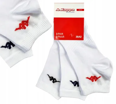 Produktbild von Kappa Herren Knöchel-Socken Weiß mit Logo 3er-Pack