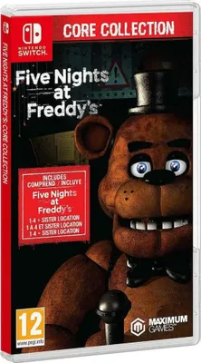 The image shows the front cover of a Nintendo Switch game case for 'Five Nights at Freddy's: Core Collection'.