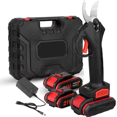 Zdjęcie produktu dla Elektryczne nożyce do gałęzi - sekator ogrodowy - 1200 W - średnica cięcia 25 mm - bezprzewodowe - 2 akumulatory 21 V