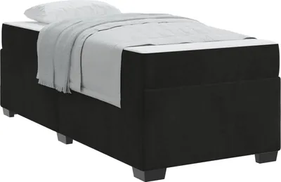 Image de Cadre de lit avec matelas Noir 100 x 200 cm tissu