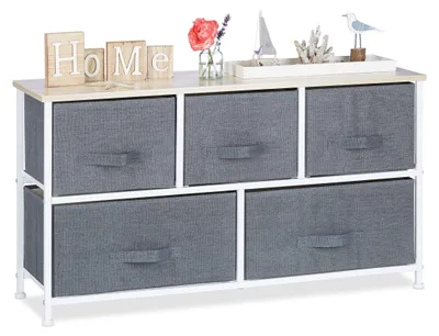 Ladesystem, 5 Stoffschubladen, 54,5 x 100 x 30 cm, grau