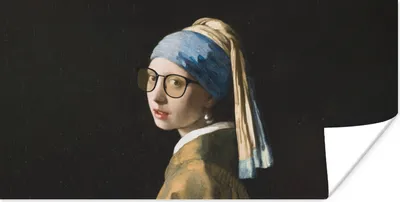 Produktbild von MuchoWow® Poster Das Mädchen mit dem Perlenohrring - Vermeer - Brillen 40x20 cm - Poster für die Wand - Poster Schlafzimmer