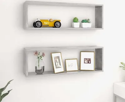 Produktbild von "im  " Würfelregale 2 Stk. Betongrau 80x15x26,5 cm Holzwerkstoff - Wandregale CC20764