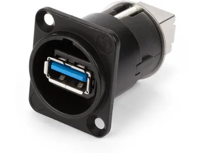 Produktbild von Neutrik NAUSB3-B, USB-A, USB-B, Schwarz