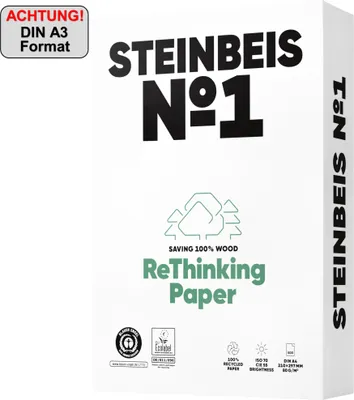 Produktbild von Steinbeis Kopierpapier No.1 ISO 70 K1201666080 B A3 500 Blatt Packung mit 5 Stück