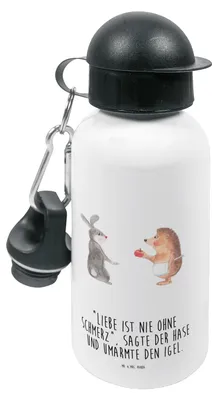 Produktbild von Mr. & Mrs. Panda Trinkflasche Hase Igel - Weiß - Geschenk, Herzschmerz, Kita, Kindertrinkflasche, Trennungsschmerz, und, Getränkeflasche, Tiere, Kinder, Trösten