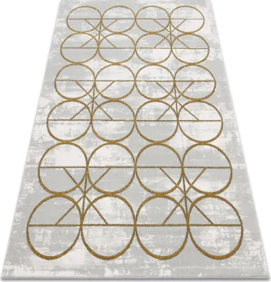 Produktbild von Exklusiv EMERALD Teppich 1010 glamour, stilvoll Kreise creme / gold beige 140x190 cm