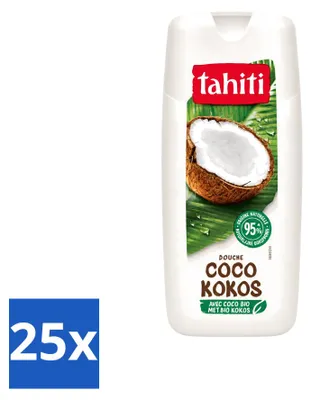 Produktbild von 25 x Tahiti Douchegel mit biologischer Kokos - Vegan - 300 ml - Vorteilspackung - 25 Stücke