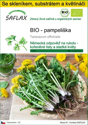 Obrázek produktu pro SAFLAX Kultivační sada - BIO - pampeliška - Taraxacum officinale - 400 Semena - S mini skleníkem, pěstebním substrátem a 2 květináči