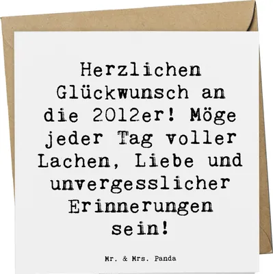 Produktbild von Mr. & Mrs. Panda Deluxe Karte Spruch 2012 Geburtstag Glückwünsche - Weiß - Geschenk, Freude, Happy Birthday, Retro, anlasskarte, Geburtsjahr, faltkarte, Alter, Klappkarte