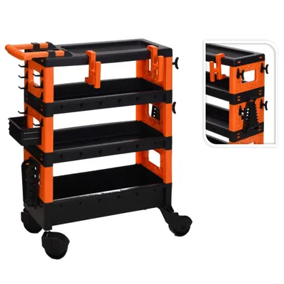 Produktbild von FX-Tools Werkzeugwagen mit 4 Fächern Schwarz und Orange