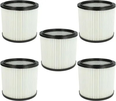 Produktbild von vhbw 5x Faltenfilter kompatibel mit Aqua Vac Plus 1000, 3000, 740, 1001, 740m Staubsauger - Patronenfilter Weiß