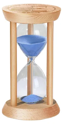 Produktbild von Sanduhr aus Glas, 1 Minute, mit Holzfuß – Dekorativ und funktional