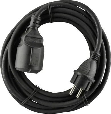 Produktbild von Verlängerungskabel Außen 5 Meter H05RR-F3G1,5, schwarz