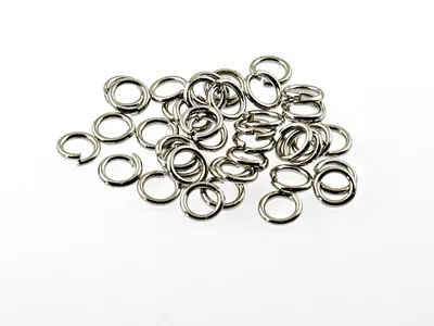 Produktbild von Vintageparts Stabile Binderinge Platinfarben 6 mm 50 Stück