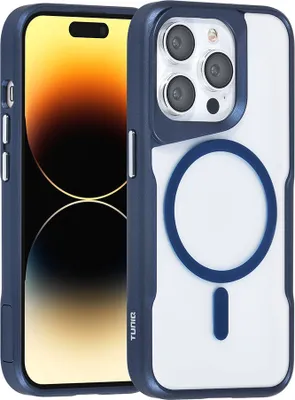 Immagine prodotto di Custodia posteriore TUNIQ per iPhone 14 Pro - Silicone Magsafe - Blu scuro