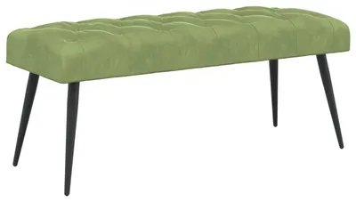 Zdjęcie produktu dla Ławka vidaXL z pikowanym obiciem, jasnozielona, 110 x 40 x 46 cm, aksamit