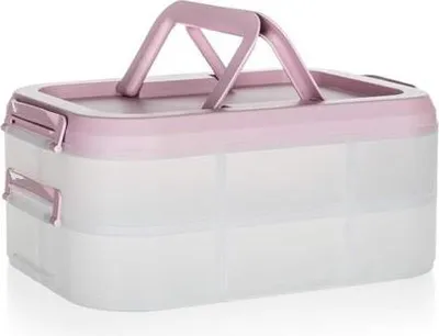 Image de Banquet Party box Culinaria 40 x 28 x 17,8 cm, couvercle rose