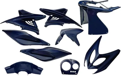 Image de Kit d'habillage EDGE 9 pièces bleu métallisé pour Yamaha Aerox, MBK Nitro