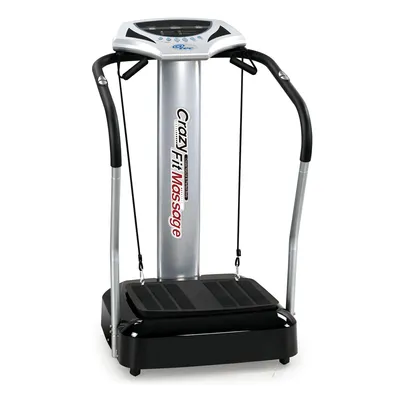 A vibration plate fitness machine with handlebars and a control panel, shown against a white background.