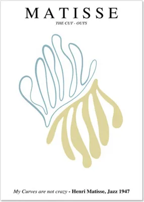 Produktbild von TPFLiving Kunstdruck LW-1211 (OHNE RAHMEN) Poster - Leinwand - Wandbild - Hochauflösender Giclée-Druck, langlebig und hochwertig - Henri Matisse - Abstrakte Blätter und Frauenmotive -  - Größe: 50x70cm
