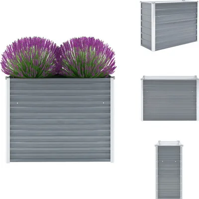 Immagine prodotto di vidaXL Letto da giardino rialzato in acciaio zincato 100x40x77 cm Grigio - Vasi da fiori e fioriere