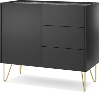 Obrázok produktu pre Komoda Canmore KSZ97 - grafitová čierna, šírka 97 cm, výška 83 cm, hĺbka 37 cm
