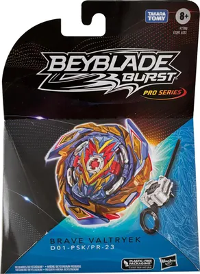 Zdjęcie produktu dla Beyblade Burst Pro Series, Brave Valtryek D01-PSK/PR-23, koszula obrotowa z wyrzutnią, F7798 Hasbro