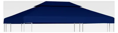 Produktbild von 2-stufige Pavillonabdeckung - Blau, 4x3m, wasserdicht, Schutz vor Sonne und Regen, für Außenwohnräume, Markisen und Sonnenschutz im Freien, Gärten und Innenhöfe