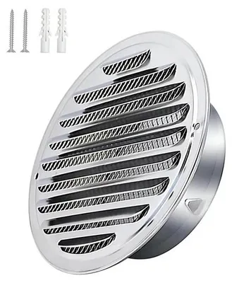 Obrázok produktu pre Ibenzoa® Okrúhle vetracie mriežky z nehrdzavejúcej ocele s ochranou proti hmyzu, vnútorný priemer 200 mm / vonkajší priemer 230 mm – vhodné do kuchyne a kúpeľne, na montáž na stenu alebo strop
