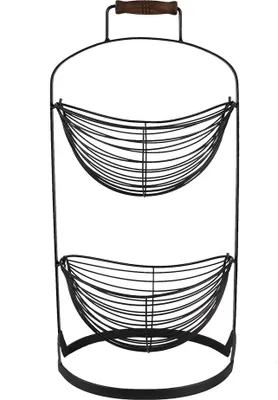 Zdjęcie produktu dla Półka na kosze Clayre & Eef 27x19x57 cm czarna żelazo