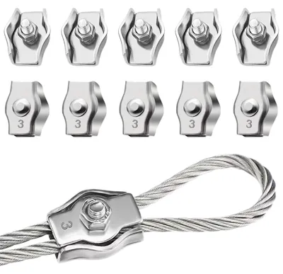 10 Stück M3 Drahtseilklemmen, 3 mm, Edelstahl