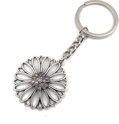 Produktbild von Onwomania Blume Flower Blüte Sumpf Schlüsselanhänger Metall Glücksbringer in Alu Geschenkbox, ideal zum Verschenken