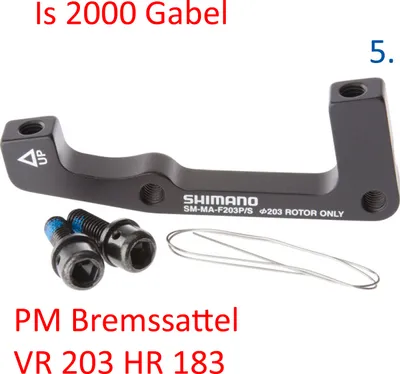 Produktbild von Shimano Bremsadapter SM-MA-F203 vorne 203mm PM/IS