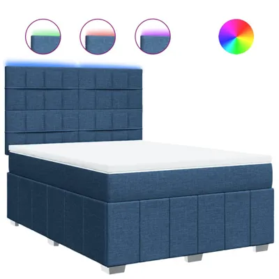 Produktbild von Boxspringbett mit Matratze Blau 140x200 cm Stoff