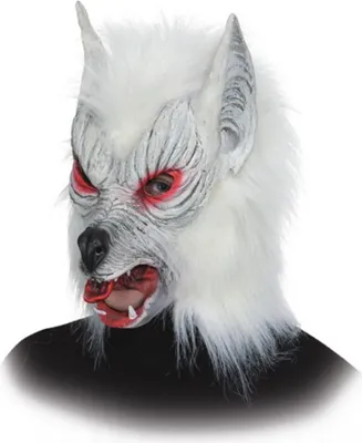 Produktbild von O40404-01 weiß Damen Herren Werwolfmaske Wolfmaske Überziehmaske