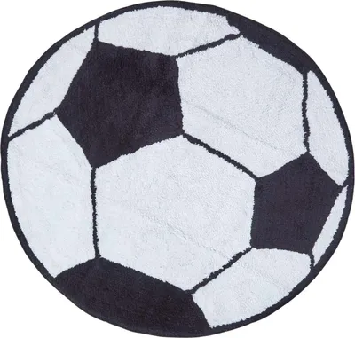 Produktbild von HOMESCAPES Kinderteppich Fussball 100% Baumwolle, 120 cm
