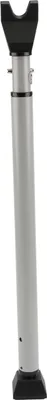 A product shot of a silver and black adjustable support leg.