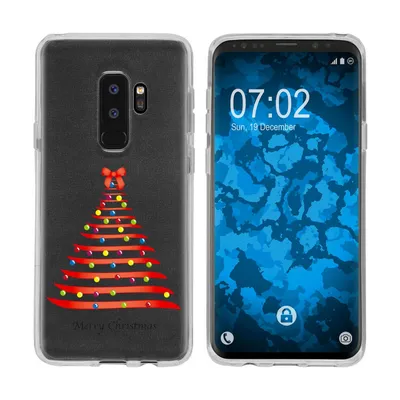 Produktbild von PhoneNatic Case kompatibel mit Samsung Galaxy S9 Plus Silikon-Hülle X Mas Weihnachten Weihnachtsbaum M1
