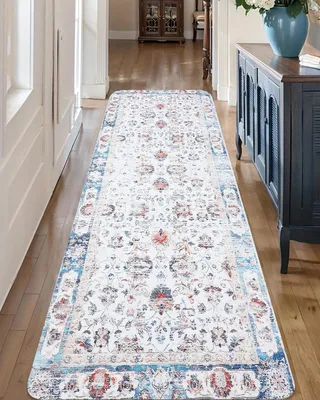 Immagine prodotto di Omgoods - Tappeto vintage a motivo geometrico, 60x180 cm, lavabile